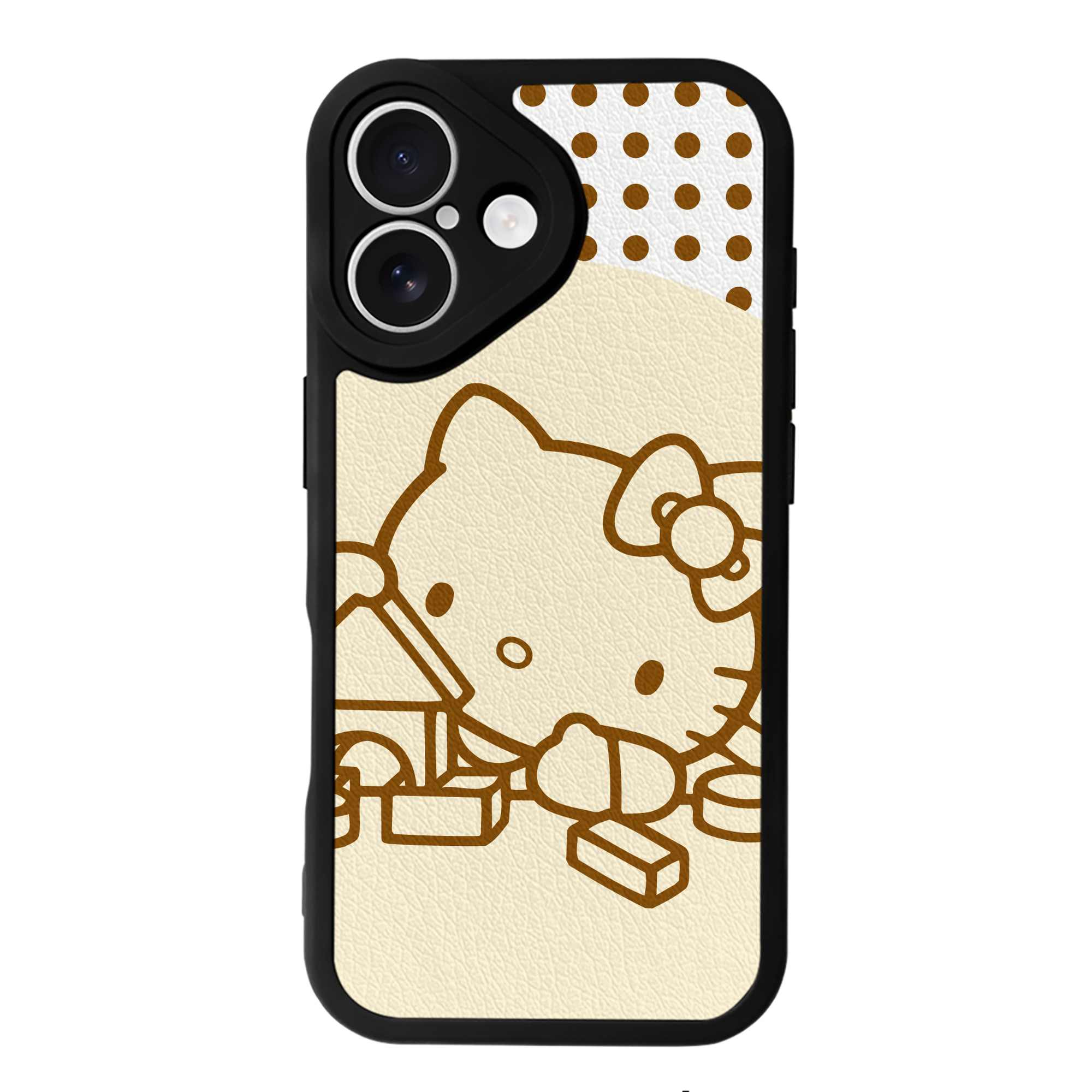 （画像用） Hello Kitty ハローキティ 【iPhone 16シリーズ対応】シリコンスマホケース（レザー調） 材質：シリコン